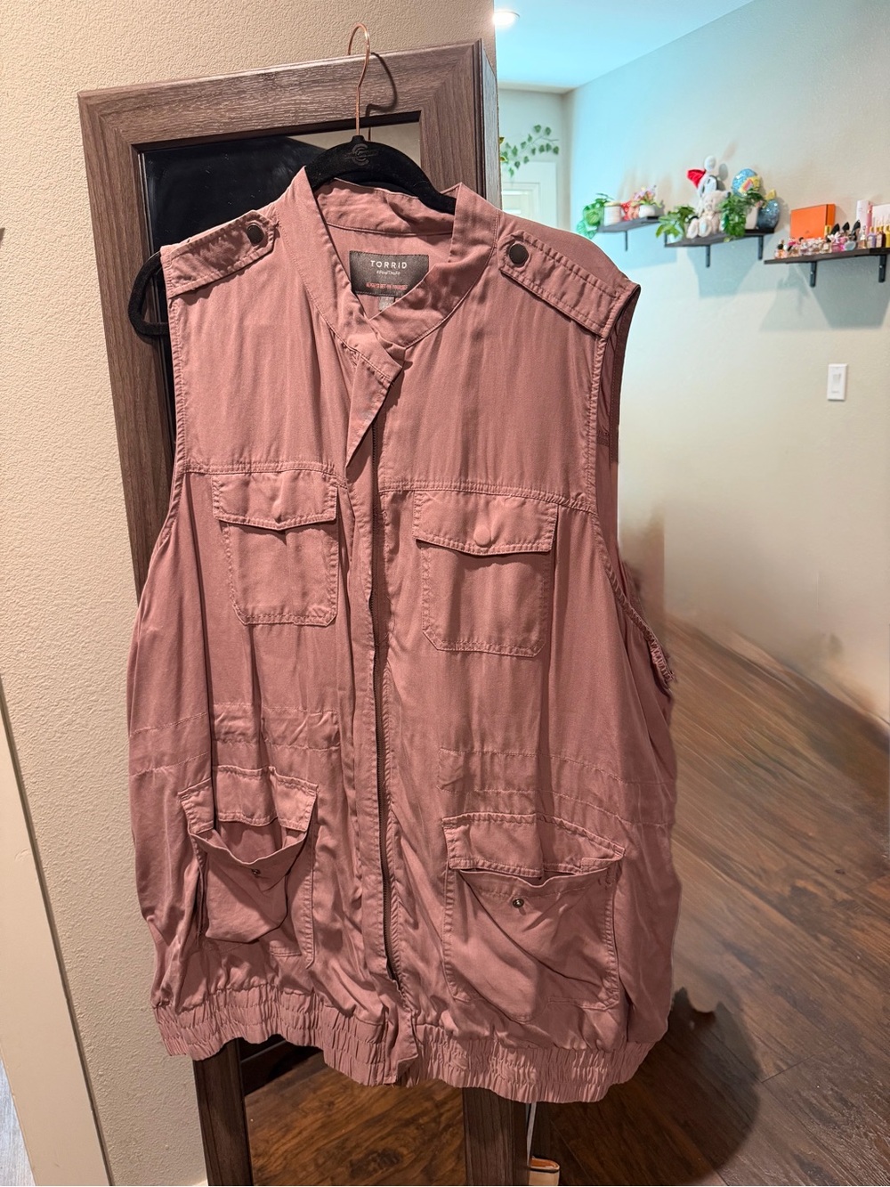 torrid dusty rose cargo-style sleeveless vest